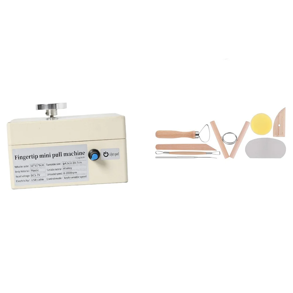 USB Mini Pottery Wheel Machine DIY Art Clay Making Working Machine Electric Pottery Wheel with Pottery Tool Kit 8Pcs Set
USB Mini Pottery Wheel Machine DIY Art Clay Making Working Machine Electric Pottery Wheel with Pottery Tool Kit 8Pcs Set
