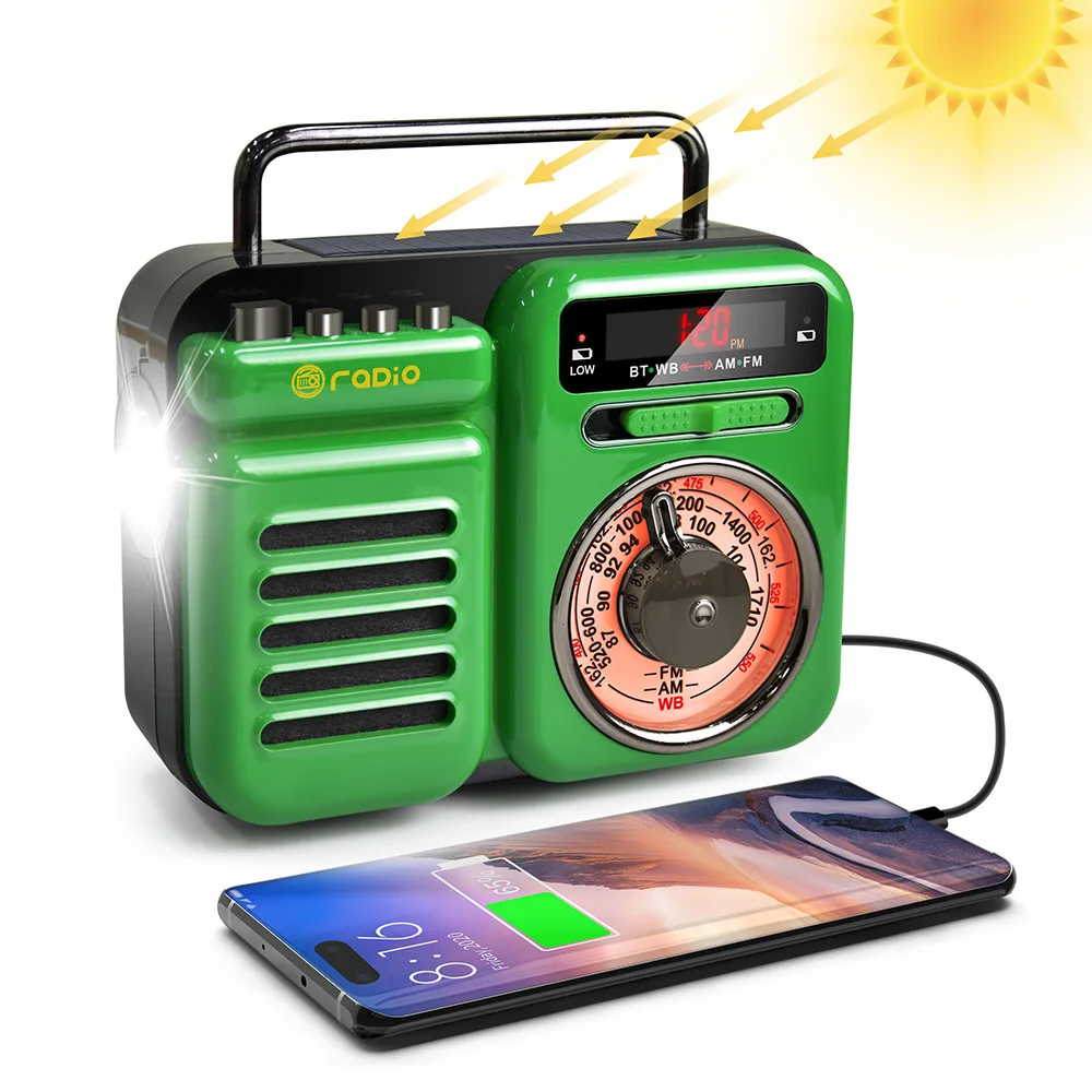 2022 New SOS Alarm Powerbank Portable Retro Style Radio AM/FM/WB Hand-cranked Solar Radio Outdoor Emergency Radio with LED Light
2022 New SOS Alarm Powerbank Portable Retro Style Radio AM/FM/WB Hand-cranked Solar Radio Outdoor Emergency Radio with LED Light