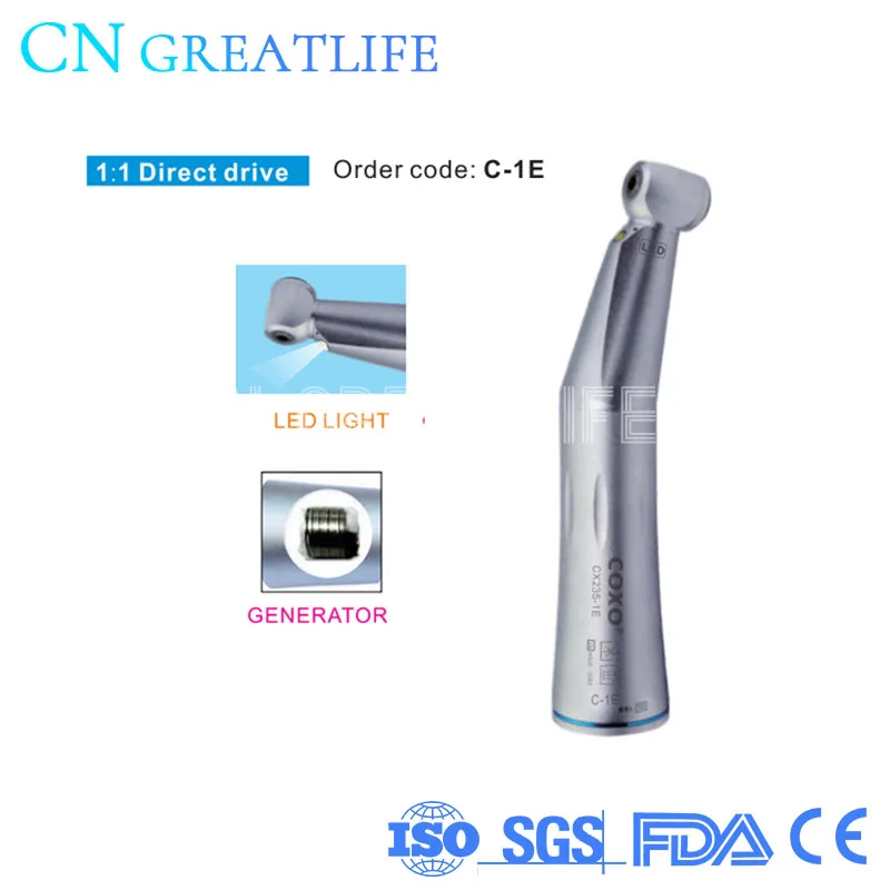 CX235-1E 1:1 Inner Channel Contra Angle Dental Low Speed Handpiece Coxo Led Contra Angle Handpiece
CX235-1E 1:1 Inner Channel Contra Angle Dental Low Speed Handpiece Coxo Led Contra Angle Handpiece