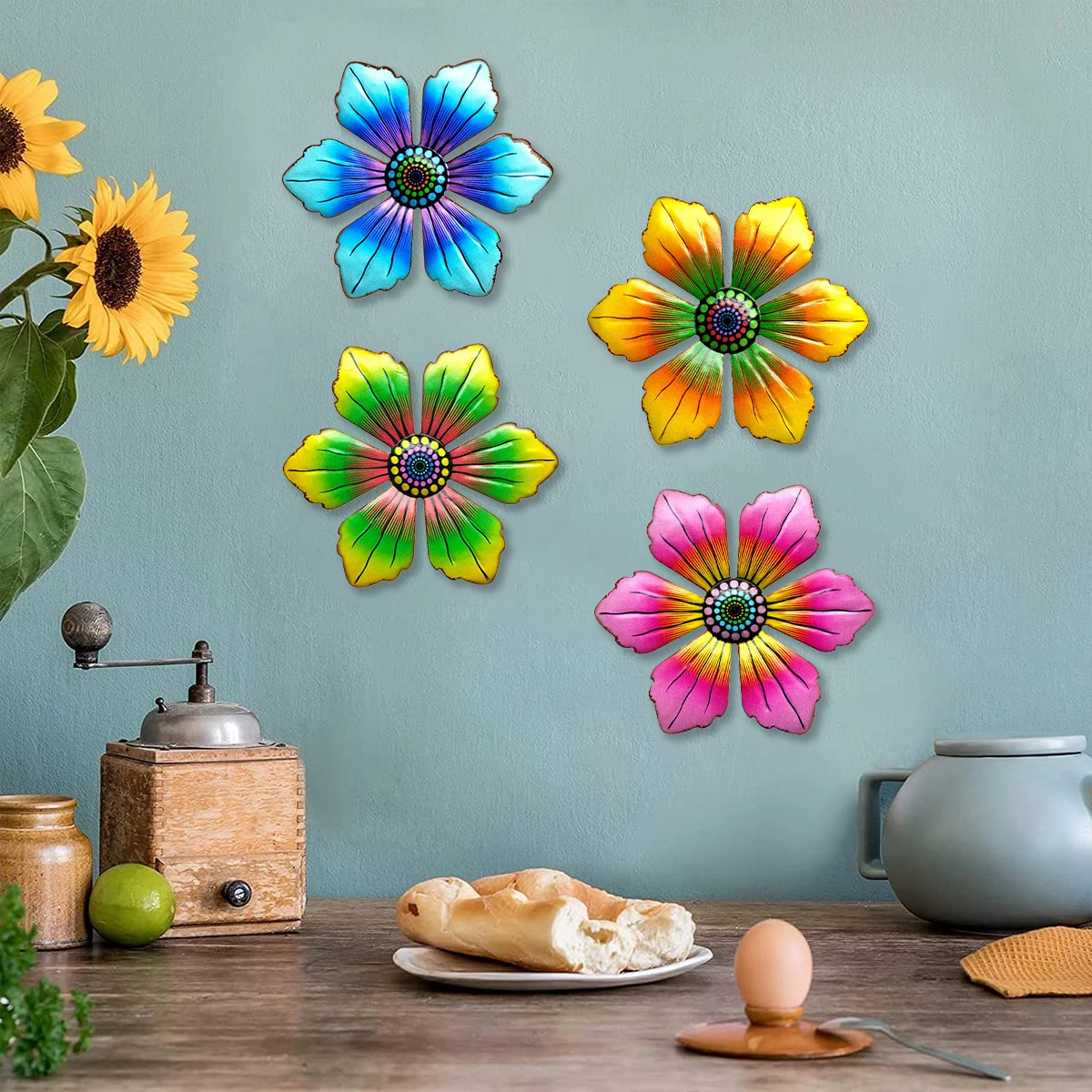 Набор из 5 цветных металлических цветов, настенные украшения, подвесные настенные художественные декорации, цветочные скульптуры, украшени...
Набор из 5 цветных металлических цветов, настенные украшения, подвесные настенные художественные декорации, цветочные скульптуры, украшени...
