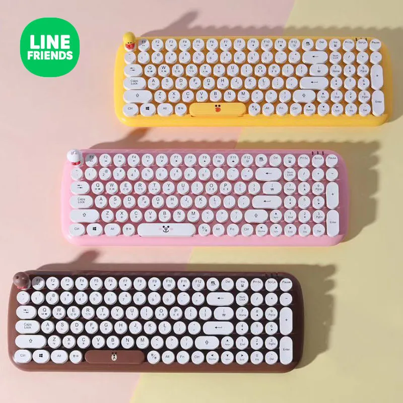 Kawaii LINE FRIENDS Anime Hobby Brown Cony Sally Cute Retro Round Key Mute Doll Office Wireless Keyboard Gift for Girlfriend
Kawaii LINE FRIENDS Anime Hobby Brown Cony Sally Cute Retro Round Key Mute Doll Office Wireless Keyboard Gift for Girlfriend