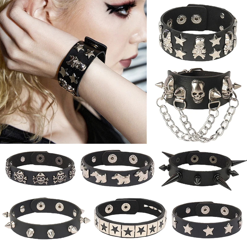 Star Spike Leather Bracelet Mens Wristband Women Punk Rock Bangle Goth Jewelry Leather Adjustable Cosplay Emo Gothic Accessories
Star Spike Leather Bracelet Mens Wristband Women Punk Rock Bangle Goth Jewelry Leather Adjustable Cosplay Emo Gothic Accessories