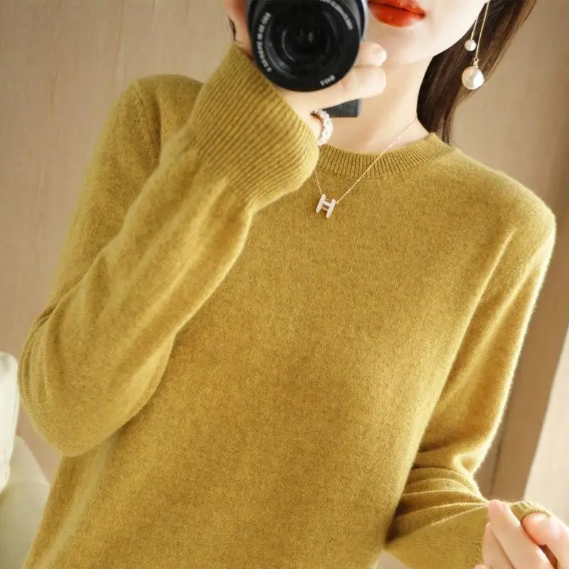 Autumn Winter New Fashion Round Neck Sweater Pullover Knitwear Solid Color Long Sleeve Women's Casual Sweet Girl Underlay Tops 
Autumn Winter New Fashion Round Neck Sweater Pullover Knitwear Solid Color Long Sleeve Women's Casual Sweet Girl Underlay Tops