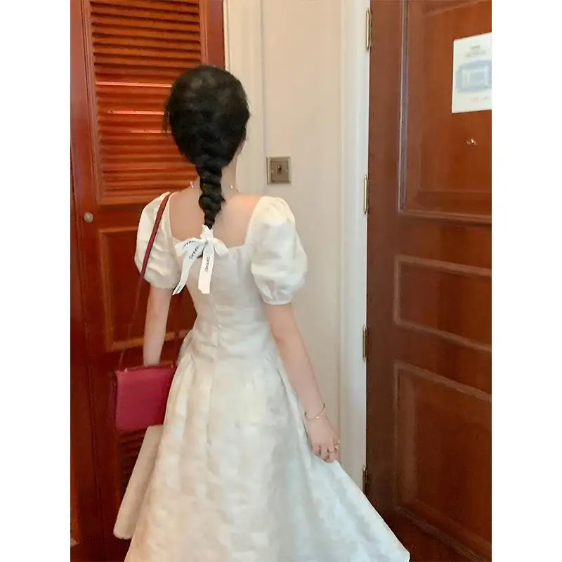 Dress Women's 2023 New Summer High Waist Thin French Square Collar Puff Short Sleeve Vestidos Elegantes Para Mujer Clothes C74
Dress Women's 2023 New Summer High Waist Thin French Square Collar Puff Short Sleeve Vestidos Elegantes Para Mujer Clothes C74