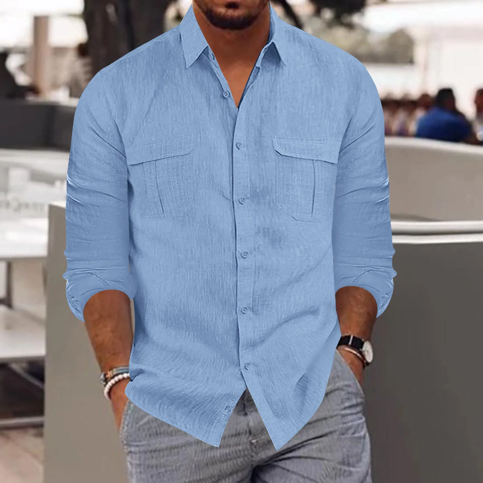 Mens Blouse Short Sleeve Baggy Buttons Men's Shirts Summer Solid Comfortable Casual Loose Holiday Shirts Daily Pocket Tee Tops
Mens Blouse Short Sleeve Baggy Buttons Men's Shirts Summer Solid Comfortable Casual Loose Holiday Shirts Daily Pocket Tee Tops