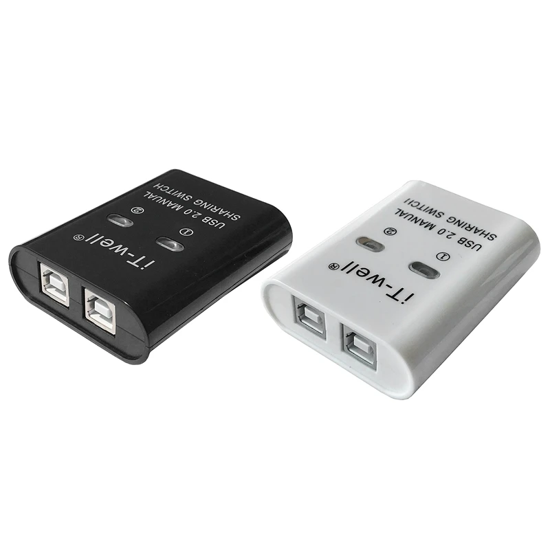 

IT-Well USB Printer Sharing Device, 2 in 1 Out Printer Sharing Device, 2-Port Manual Kvm Switching Splitter Hub Converter