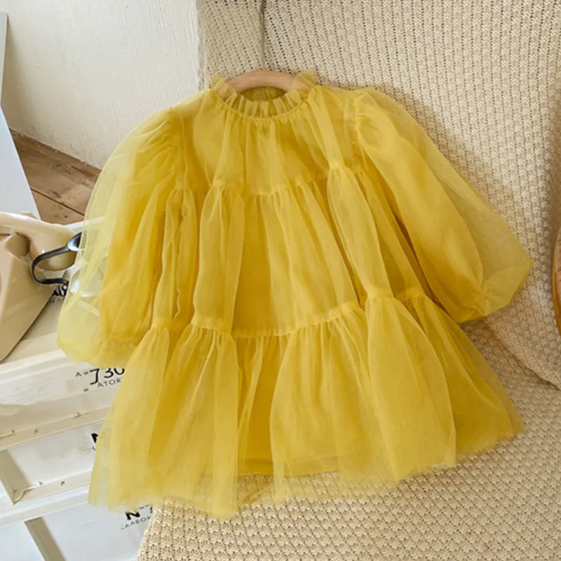 Girls Fashion Lace Dress Spring Autumn Lantern Sleeve Toddler Girls Costumes Cute Chidlren Clothes Yellow 2-7Y
Girls Fashion Lace Dress Spring Autumn Lantern Sleeve Toddler Girls Costumes Cute Chidlren Clothes Yellow 2-7Y