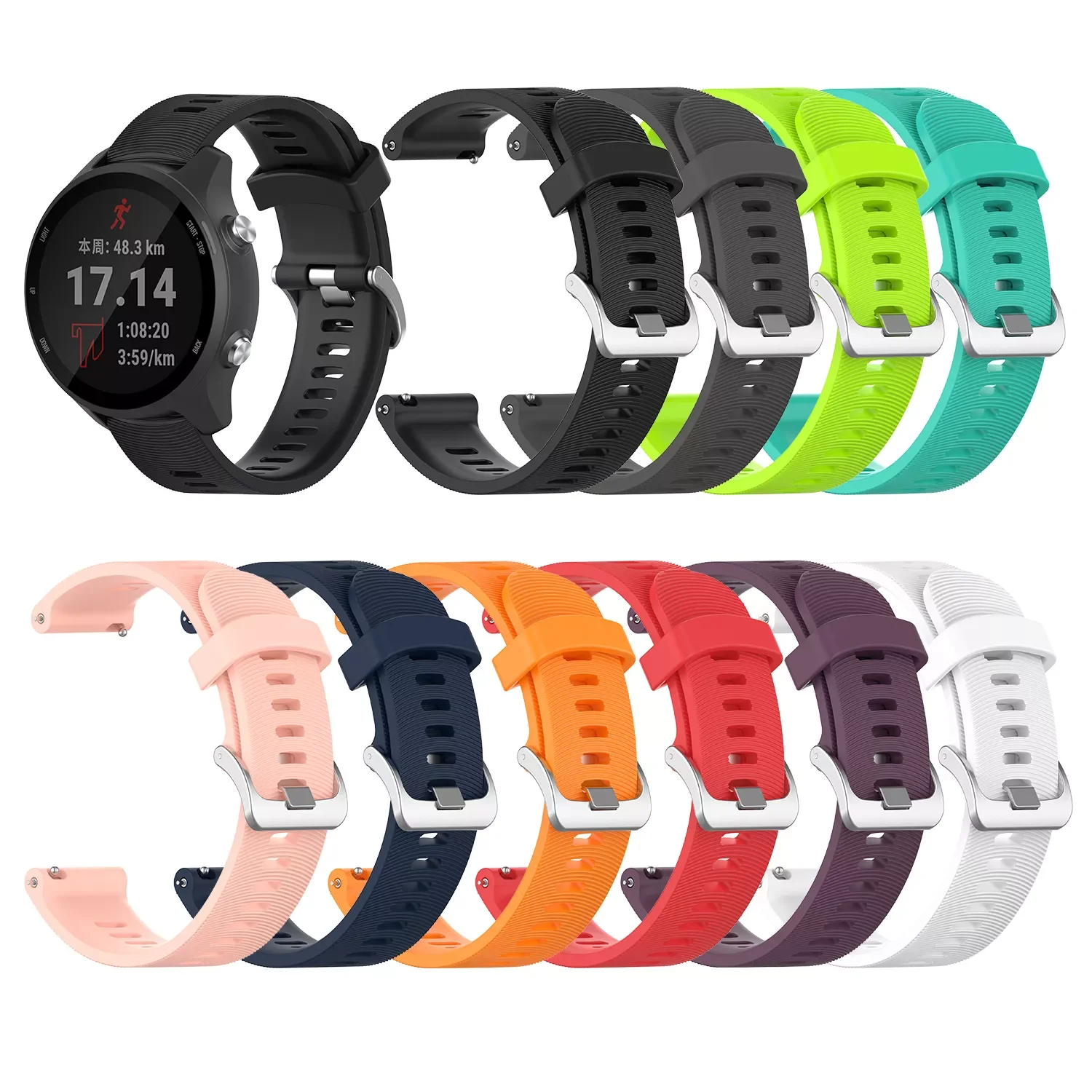 Garmin 245 Strap Official Button Silicone Watch Band Sports Strap For Forerunner 245M/645/Vivoactive 3/Venu/Venu SQ Bracelet
Garmin 245 Strap Official Button Silicone Watch Band Sports Strap For Forerunner 245M/645/Vivoactive 3/Venu/Venu SQ Bracelet