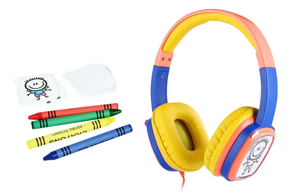 Детские проводные наушники со сменными раскрасками, Harper Kids HN-302 Orange-Blue
Детские проводные наушники со сменными раскрасками, Harper Kids HN-302 Orange-Blue