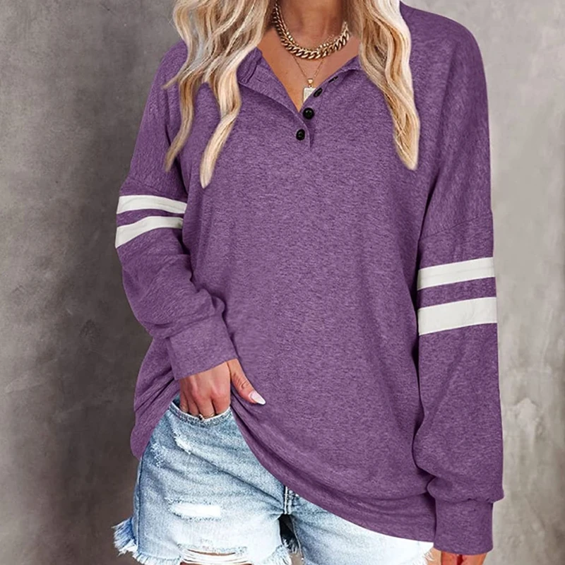 Fashion Women Casual Tops Button up Pullover Loose Long Sleeve V Neck Autumn Sweatshirt for Daily Sports Travel Home
Fashion Women Casual Tops Button up Pullover Loose Long Sleeve V Neck Autumn Sweatshirt for Daily Sports Travel Home