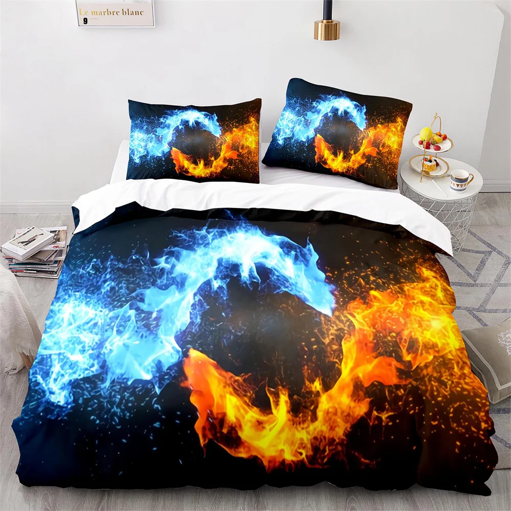 Colourful Fire Duvet Cover Set Cool Blue Fire Pattern Bedding Set King Queen Size for Kids Boy Teen Comforter Cover Orange Green
Colourful Fire Duvet Cover Set Cool Blue Fire Pattern Bedding Set King Queen Size for Kids Boy Teen Comforter Cover Orange Green