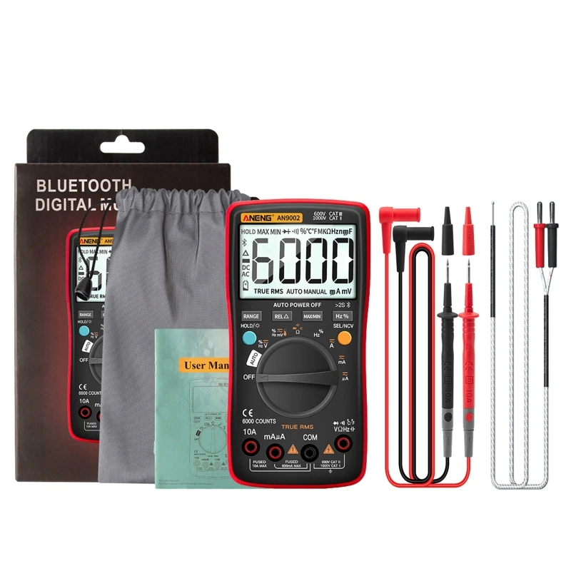 AN9002 True RMS Digital Professional 6000 Counts Bluetooth-compatible Multimetro AC/DC Current Voltage Tester Drop Shipping
AN9002 True RMS Digital Professional 6000 Counts Bluetooth-compatible Multimetro AC/DC Current Voltage Tester Drop Shipping