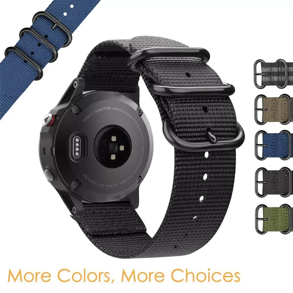 22mm Premium Nato Nylon Strap Watch Band for Garmin Fenix 5 / Instinct / Forerunner 935 945 Approach S60 S62 D2
22mm Premium Nato Nylon Strap Watch Band for Garmin Fenix 5 / Instinct / Forerunner 935 945 Approach S60 S62 D2