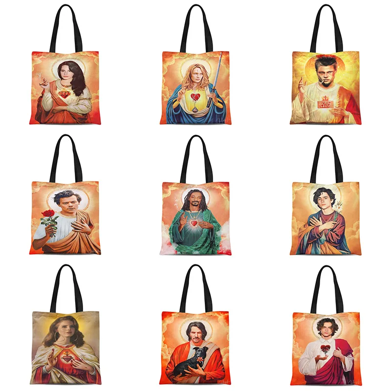 Holy Figures Jesus Pattern Shoulder Bags Women Handbags Shopper Canvas Trendy Eco Travel School Beach Bag Storage Organizer
Holy Figures Jesus Pattern Shoulder Bags Women Handbags Shopper Canvas Trendy Eco Travel School Beach Bag Storage Organizer