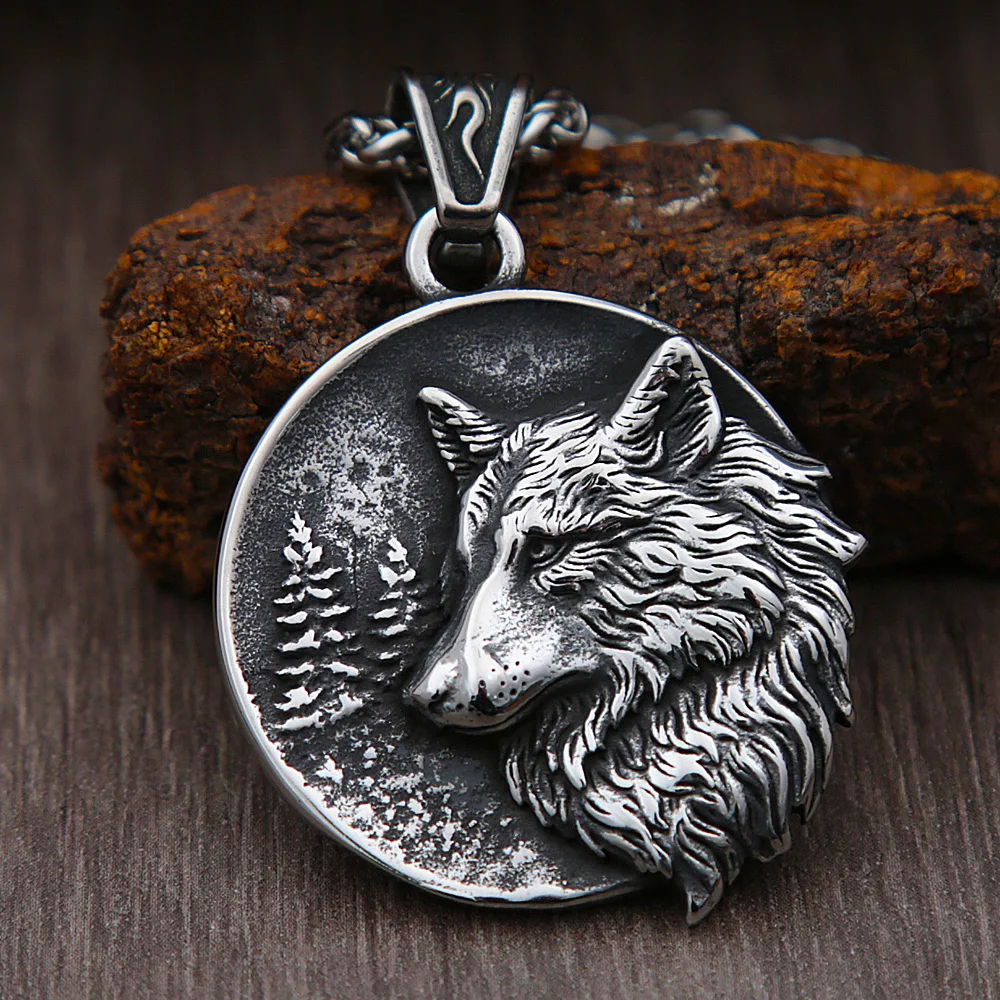 Nordic Retro Viking Wolf Head Pendant Necklace Men Punk Street Rock Wolf Stamp Stainless Steel Biker Necklace Fashion Jewelry
Nordic Retro Viking Wolf Head Pendant Necklace Men Punk Street Rock Wolf Stamp Stainless Steel Biker Necklace Fashion Jewelry