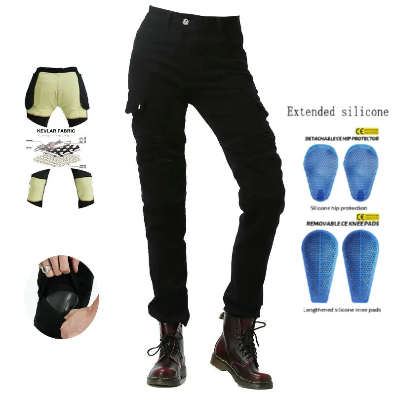 Female Motorcycle Riding Pants Loong Biker Wear-Resistant Protection Jeans Motocross Bikers Women Knight Cycling Trousers Black
Female Motorcycle Riding Pants Loong Biker Wear-Resistant Protection Jeans Motocross Bikers Women Knight Cycling Trousers Black