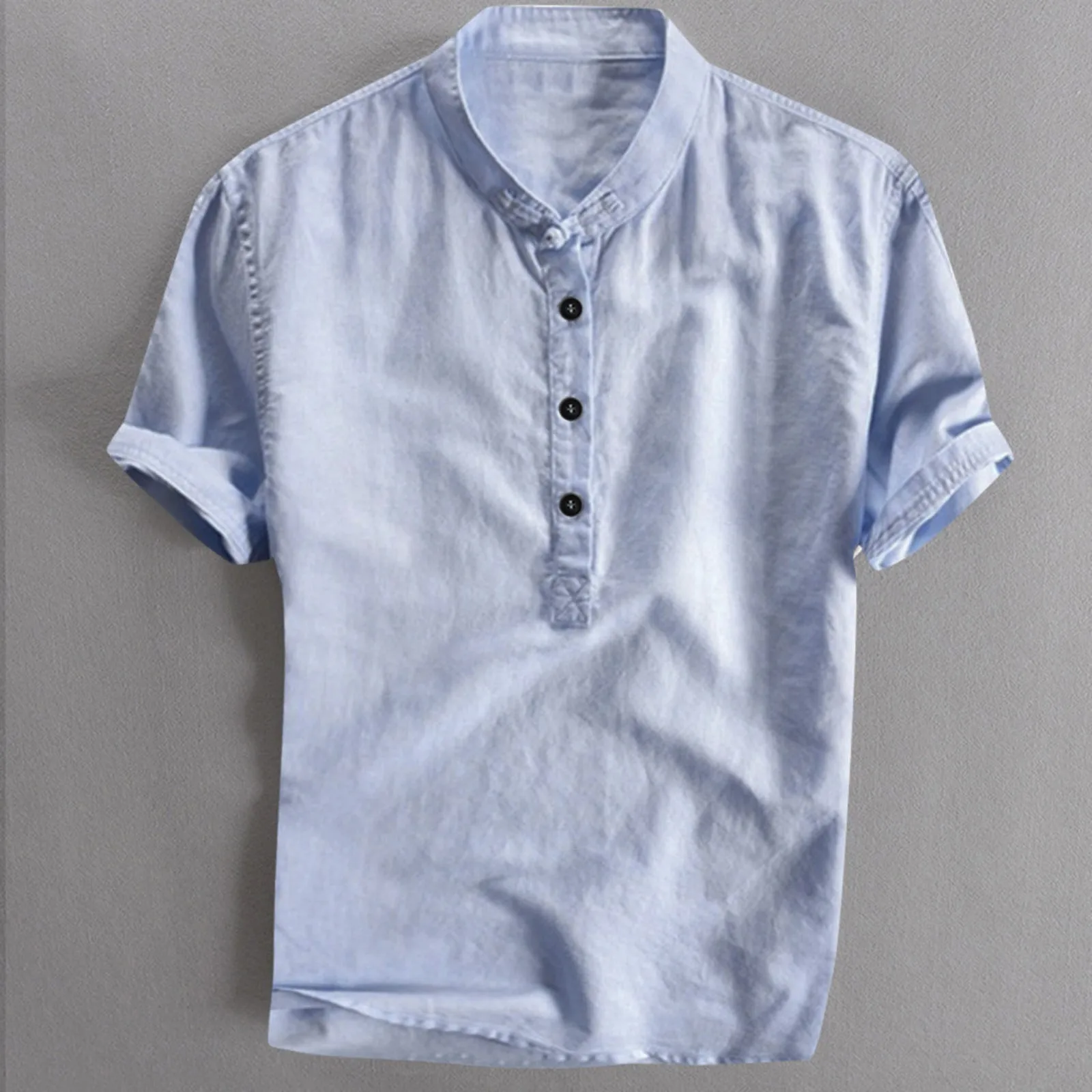 Henry Collar Slim Man Shirt Cotton Linen Short Sleeve Solid Color Button Shirt Travel Work Beach Style Male Breathable Shirts
Henry Collar Slim Man Shirt Cotton Linen Short Sleeve Solid Color Button Shirt Travel Work Beach Style Male Breathable Shirts