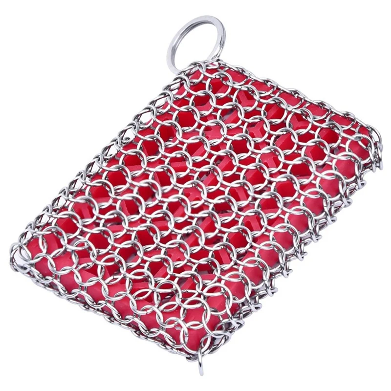 Cast Iron Skillet Cleaner,316 Stainless Steel Chainmail Cleaning Scrubber Silicone Scrubber,For Kitchen Cookware
Cast Iron Skillet Cleaner,316 Stainless Steel Chainmail Cleaning Scrubber Silicone Scrubber,For Kitchen Cookware