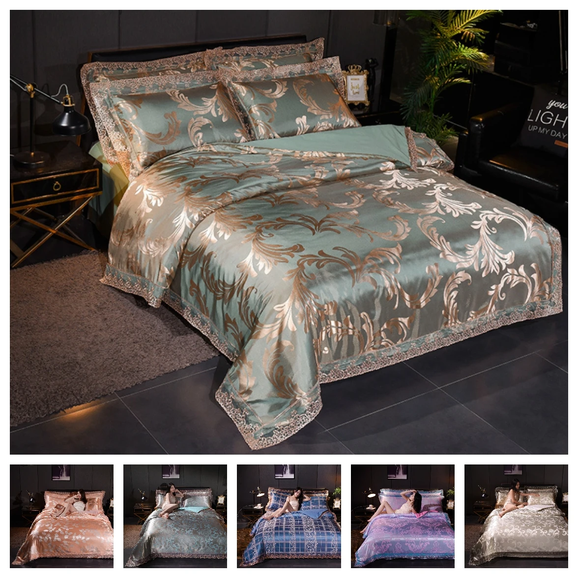 Luxury 2/3/4pcs Bed Linen Set High Quality Smooth Satin Jacquard Bedding Set Lace Duvet Cover Set with Zipper Closure Queen King
Luxury 2/3/4pcs Bed Linen Set High Quality Smooth Satin Jacquard Bedding Set Lace Duvet Cover Set with Zipper Closure Queen King
