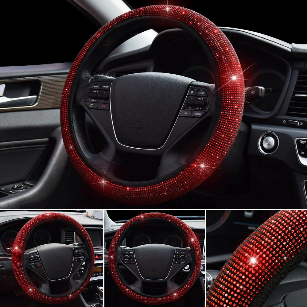 1 Pcs Car Steering Wheel Cover Red Diamond Anti-Slip Protector Bling Crystal Automobiles Interior Accessories Universal 37-38cm
1 Pcs Car Steering Wheel Cover Red Diamond Anti-Slip Protector Bling Crystal Automobiles Interior Accessories Universal 37-38cm