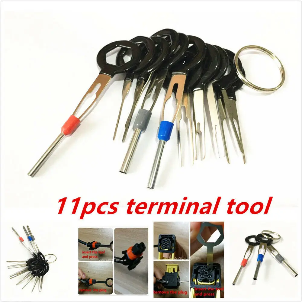 11X/Set Car Terminal Removal Tool Electrical Wiring Crimp Connector Extractor Kit Car Release Pin Plug Disassembly Repair Tool
11X/Set Car Terminal Removal Tool Electrical Wiring Crimp Connector Extractor Kit Car Release Pin Plug Disassembly Repair Tool