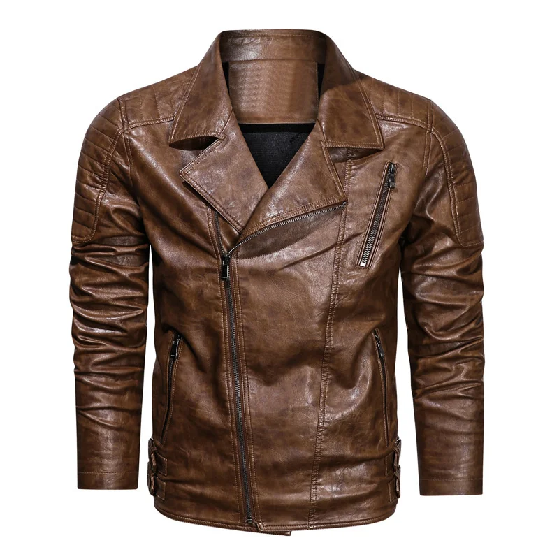 2022 New Men's Leather Jacket Zipper Fleece Motorcycle Coats Solid Color Casual Male Windbreaker Biker Leather Jackets Outerwear
2022 New Men's Leather Jacket Zipper Fleece Motorcycle Coats Solid Color Casual Male Windbreaker Biker Leather Jackets Outerwear