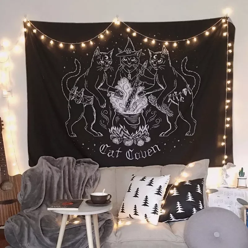 Cat Mysterious Divination Witchcraft Tapestry Wall Hanging Tapestries Baphomet Occult Home Wall Black Cool Decor Cat Coven
Cat Mysterious Divination Witchcraft Tapestry Wall Hanging Tapestries Baphomet Occult Home Wall Black Cool Decor Cat Coven