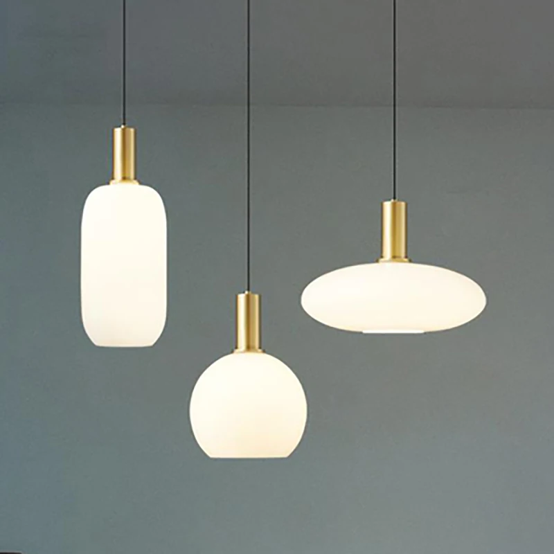 LED Nordic Glass Pendant Lights Modern Dining Room Bedroom Single Hanging Lamps Gold Black Minimalist Milk White E27 Lampshade
LED Nordic Glass Pendant Lights Modern Dining Room Bedroom Single Hanging Lamps Gold Black Minimalist Milk White E27 Lampshade