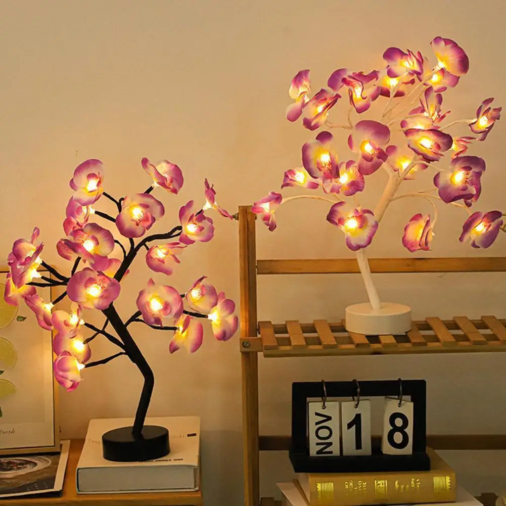LED Night Light Mini Phalaenopsis Tree Copper Wire Garland Lamp For Kids Home Desk Night Light Home Bedroom Gifts Christmas E6Z3
LED Night Light Mini Phalaenopsis Tree Copper Wire Garland Lamp For Kids Home Desk Night Light Home Bedroom Gifts Christmas E6Z3