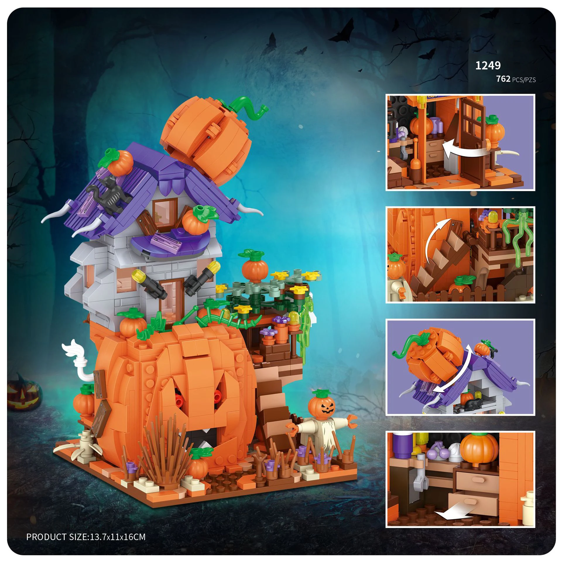 Street View Ghost Pumpkin House Mini Block Halloween Trick Or Treat Building Brick Witch Zombie Figures Toy For Kids Gifts
Street View Ghost Pumpkin House Mini Block Halloween Trick Or Treat Building Brick Witch Zombie Figures Toy For Kids Gifts