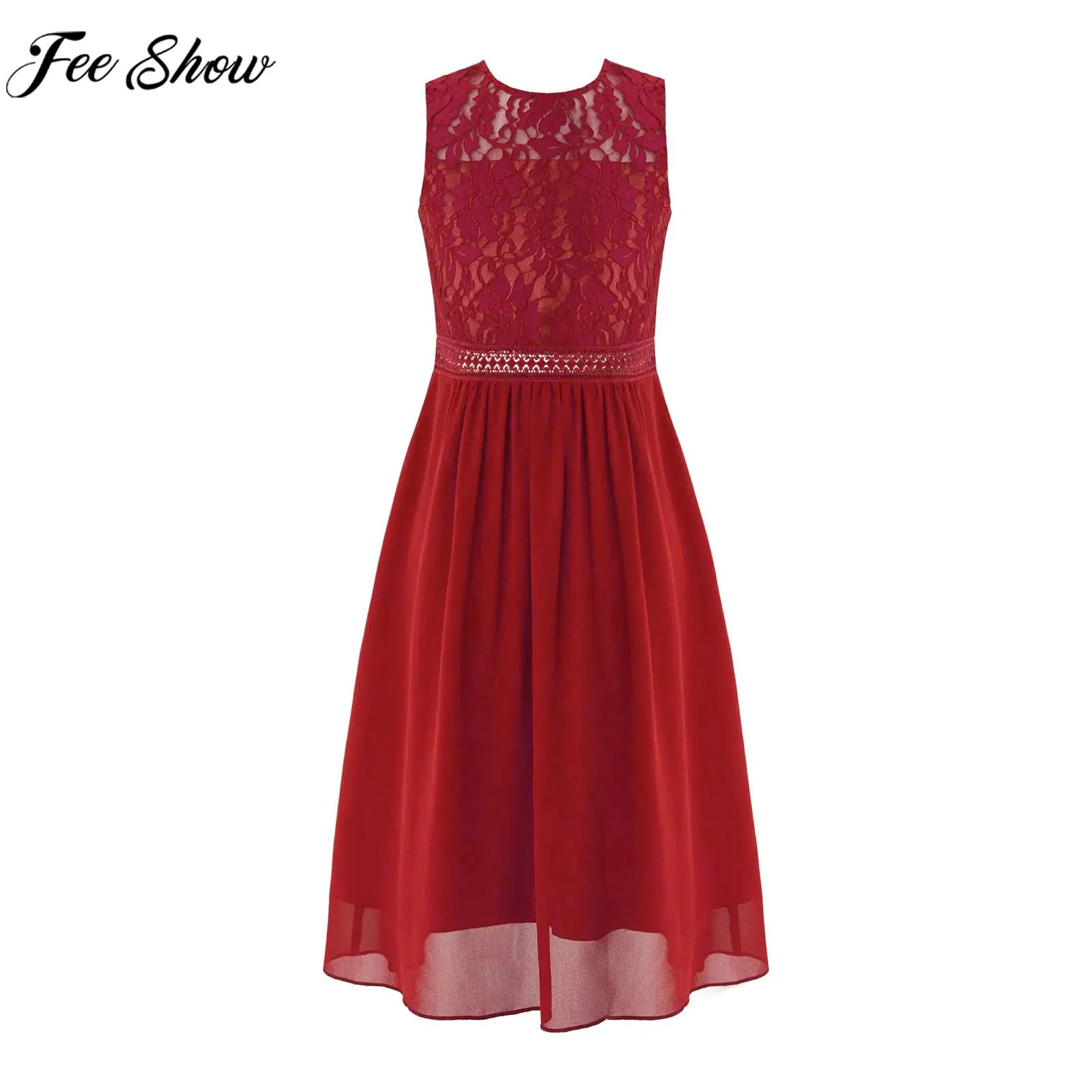Girls Elegant Lace Chiffon Party Dress Wedding Bridesmaid Clothing Sleeveless Backless Princess Maxi Dress for Evening Prom
Girls Elegant Lace Chiffon Party Dress Wedding Bridesmaid Clothing Sleeveless Backless Princess Maxi Dress for Evening Prom