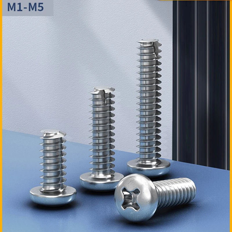 304 Stainless Steel Round Head Flat Tail Self Tapping Screw Phillips Self Tapping Thread Cutting Tail Wood Screw M1 M2 M3 M4 M5
304 Stainless Steel Round Head Flat Tail Self Tapping Screw Phillips Self Tapping Thread Cutting Tail Wood Screw M1 M2 M3 M4 M5