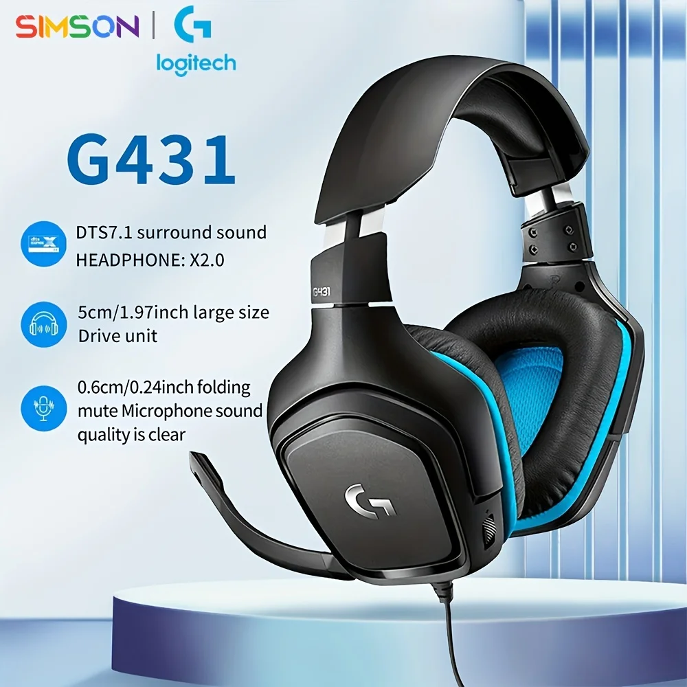 Logitech G431 Проводная игровая гарнитура с микрофоном 7,1 объемный звук X 2,0, 50 мм аудио драйверы легкие DTS наушники для ПК/PS
Logitech G431 Проводная игровая гарнитура с микрофоном 7,1 объемный звук X 2,0, 50 мм аудио драйверы легкие DTS наушники для ПК/PS