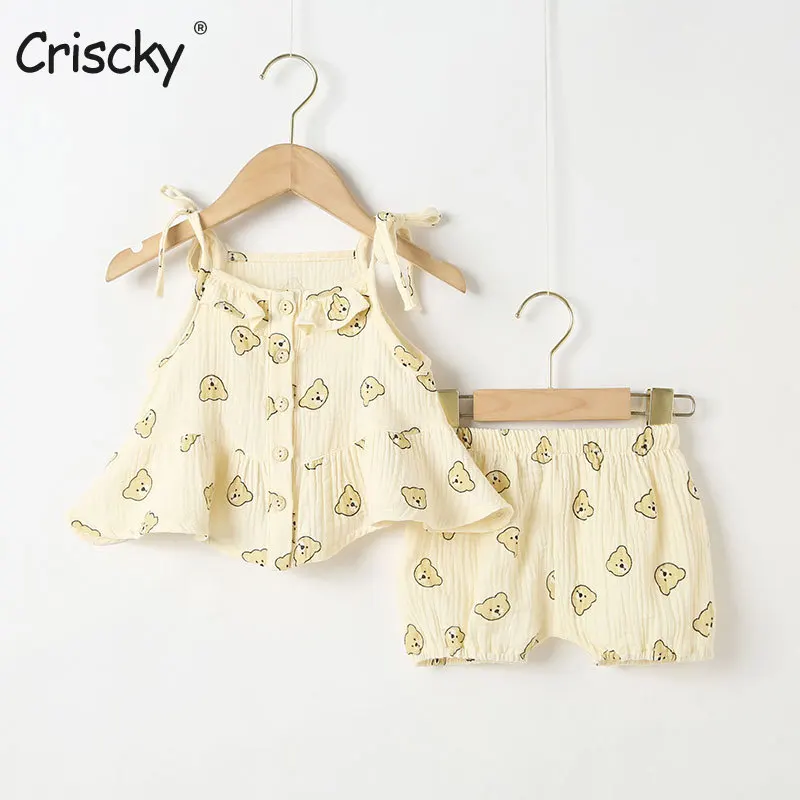 Criscky Baby Clothing Set Children's Printing Sleeveless Tops And Shorts Two Piece Suit Summer Newborn Boys Girls Pants Outfit 
Criscky Baby Clothing Set Children's Printing Sleeveless Tops And Shorts Two Piece Suit Summer Newborn Boys Girls Pants Outfit