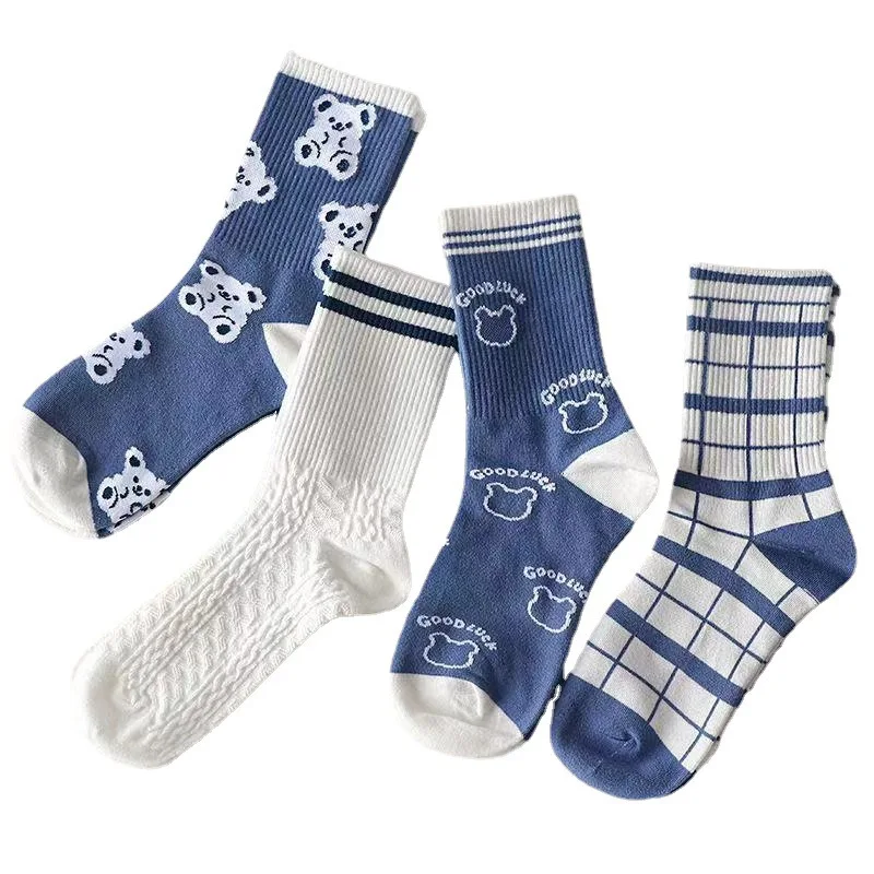 Spring and Summer Women Socks Cute Cartoon Bear Socks Female Korean Version in the Tube Tide Blue Japanese Wild Long Solid Socks
Spring and Summer Women Socks Cute Cartoon Bear Socks Female Korean Version in the Tube Tide Blue Japanese Wild Long Solid Socks