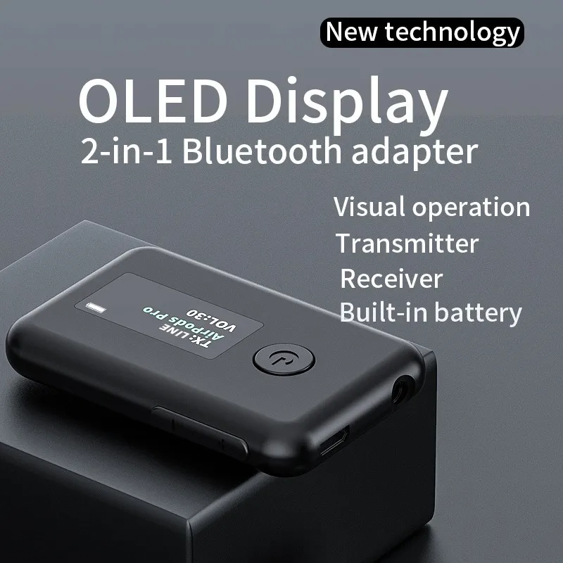 2-in-1 Bluetooth 5.0 Transmitter Receiver LCD Screen Bluetooth Adapter For TV/Car/Home/computer HIFI Sound Quality
2-in-1 Bluetooth 5.0 Transmitter Receiver LCD Screen Bluetooth Adapter For TV/Car/Home/computer HIFI Sound Quality