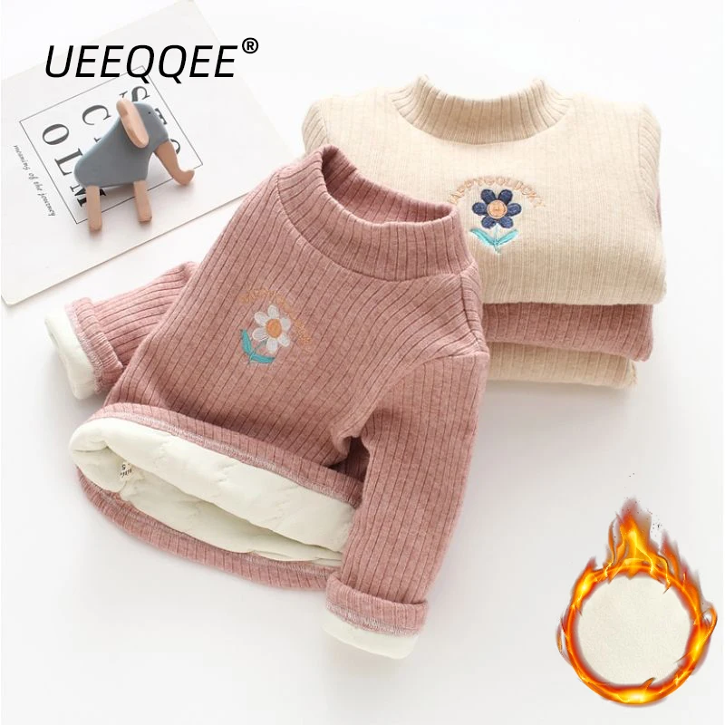 Winter Baby Girls T Shirt Thick Warm Cotton Embroidery Flower Tshirts And Tops Children Long Sleeve Underwear For Kids Clothes
Winter Baby Girls T Shirt Thick Warm Cotton Embroidery Flower Tshirts And Tops Children Long Sleeve Underwear For Kids Clothes