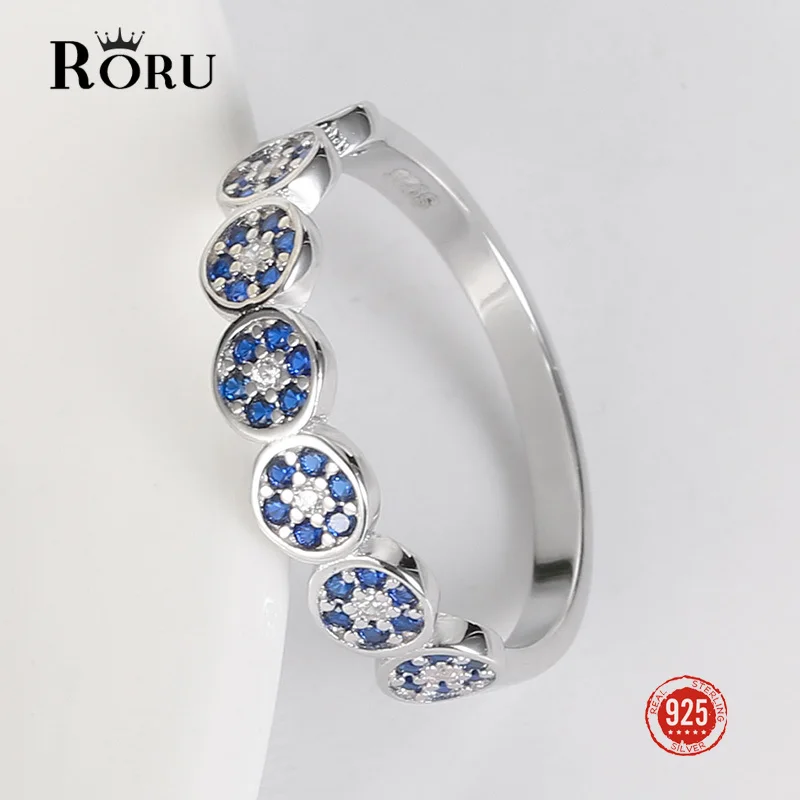 

Женское кольцо с синими камнями и кристаллами, дизайнерское ювелирное изделие из стерлингового серебра 925 пробы, Размер 10