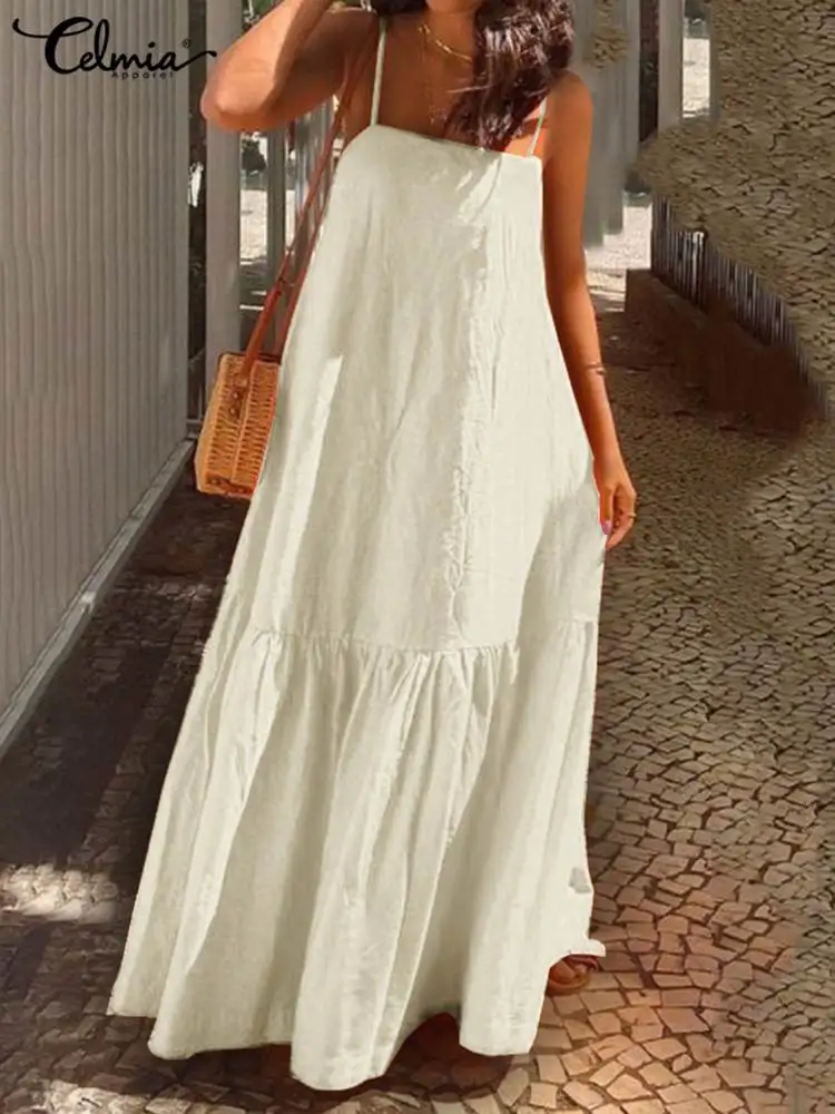 Celmia Women Holiday Slip Dress Casual Summer Spaghetti Strap Backless Sundress Fashion Stitching Beach A-line Maxi Vestidos
Celmia Women Holiday Slip Dress Casual Summer Spaghetti Strap Backless Sundress Fashion Stitching Beach A-line Maxi Vestidos