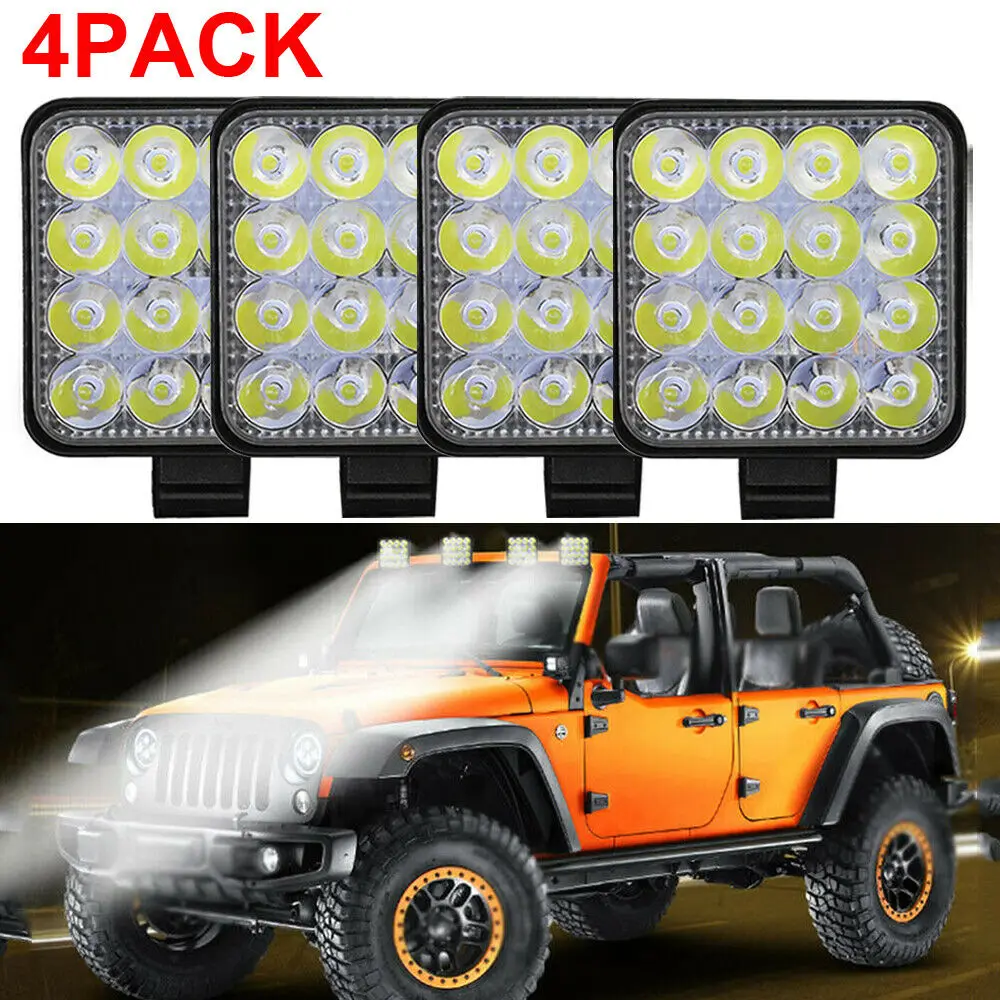 4pcs 48W 16LED Car Work Light Fog Lamps 6000K 1000LM Driving Work Light SUV Off-Road Vehicle Beam Bar Running Worklights
4pcs 48W 16LED Car Work Light Fog Lamps 6000K 1000LM Driving Work Light SUV Off-Road Vehicle Beam Bar Running Worklights