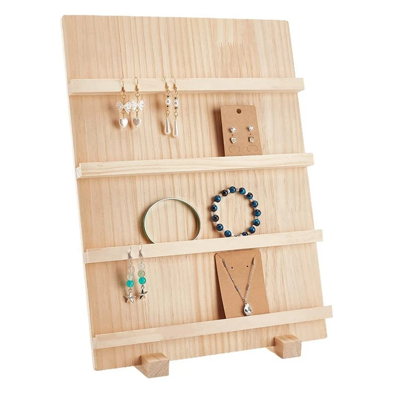 4-Tier Wooden Earring Display Stand,With Slots Rustic Earring Display Card Holder For Showing Exhibition Jewelry Storage
4-Tier Wooden Earring Display Stand,With Slots Rustic Earring Display Card Holder For Showing Exhibition Jewelry Storage