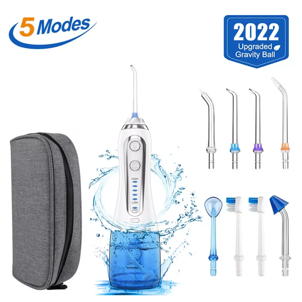 5 Mode Oral Irrigator USB Dental Floss Portable Dental Water Flosser Jet 300ml Irrigator Dental+ Nasal Wash Cleaner+ Bag + 8 Jet
5 Mode Oral Irrigator USB Dental Floss Portable Dental Water Flosser Jet 300ml Irrigator Dental+ Nasal Wash Cleaner+ Bag + 8 Jet