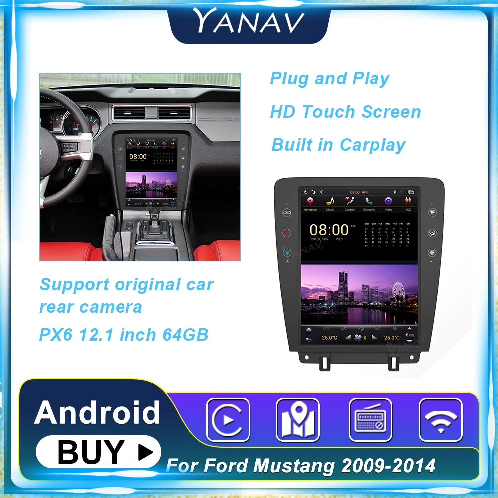 For Ford Mustang 2009-2014 PX6 12.1 inch Android Car Radio Stereo Multimedia Player HD Tesla Screen GPS Navigation Head Unit
For Ford Mustang 2009-2014 PX6 12.1 inch Android Car Radio Stereo Multimedia Player HD Tesla Screen GPS Navigation Head Unit
