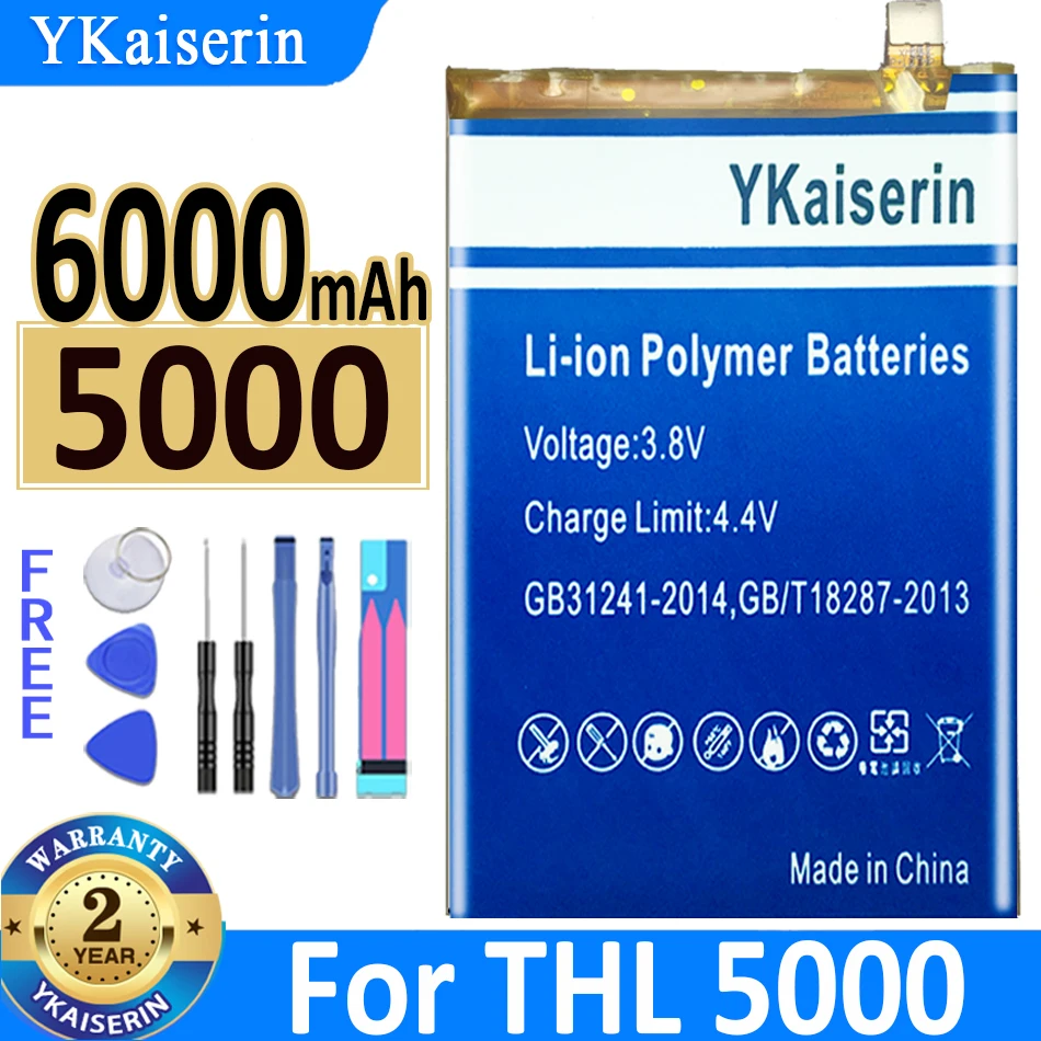 YKaiserin 6000mah High Cpacity Battery For THL 5000 Replacement Battery + Free Tools
YKaiserin 6000mah High Cpacity Battery For THL 5000 Replacement Battery + Free Tools