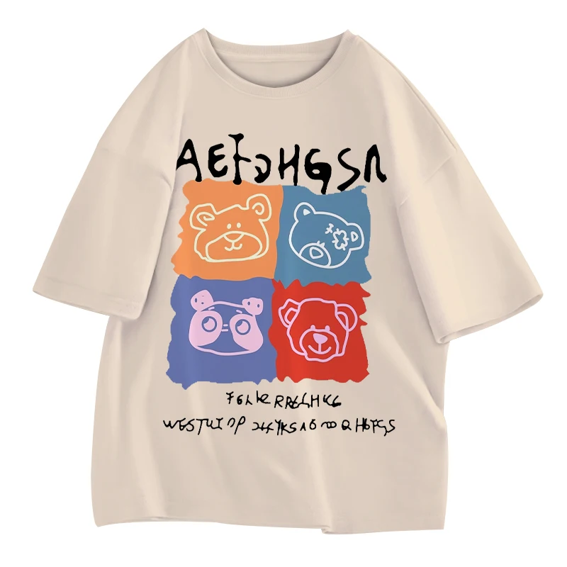 Trendy Graffiti Cute Bear Women's T-shirt Cartoon 2D Printing Female Short Sleeves Trendy Design Kawaii Korean Style Ladies Tops
Trendy Graffiti Cute Bear Women's T-shirt Cartoon 2D Printing Female Short Sleeves Trendy Design Kawaii Korean Style Ladies Tops