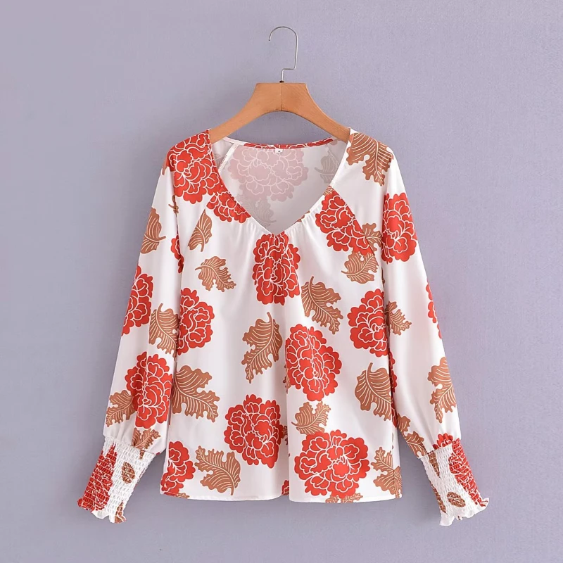 Blusas Mujer Women Floral Print Floral Long Sleeve Cuff Elastic Chiffon Shirt Summer Fall Resort Wear Tunic White Top and Shirt
Blusas Mujer Women Floral Print Floral Long Sleeve Cuff Elastic Chiffon Shirt Summer Fall Resort Wear Tunic White Top and Shirt
