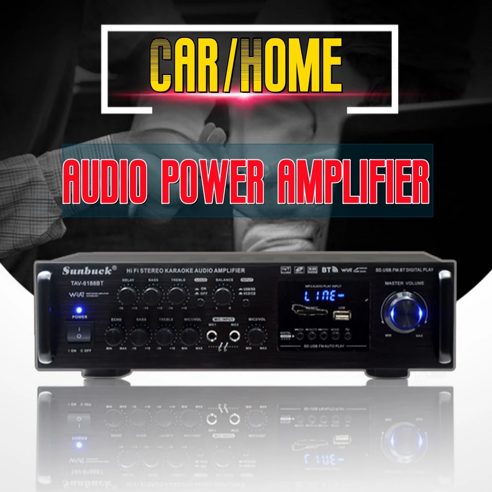 Модификация автомобильного аудио, 12 В/110 В/220 В 200 Вт Bluetooth FM USB SD карта, мощный автомобильный/домашний аудиоусилитель, встроенный MP3-плеер
Модификация автомобильного аудио, 12 В/110 В/220 В 200 Вт Bluetooth FM USB SD карта, мощный автомобильный/домашний аудиоусилитель, встроенный MP3-плеер