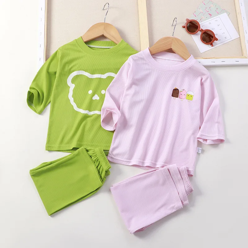 Summer New Children's Short Sleeve Ice Silk Suits Boys' Clothes Girls' Suits Korean Leisure Breathable Children's Clothes
Summer New Children's Short Sleeve Ice Silk Suits Boys' Clothes Girls' Suits Korean Leisure Breathable Children's Clothes