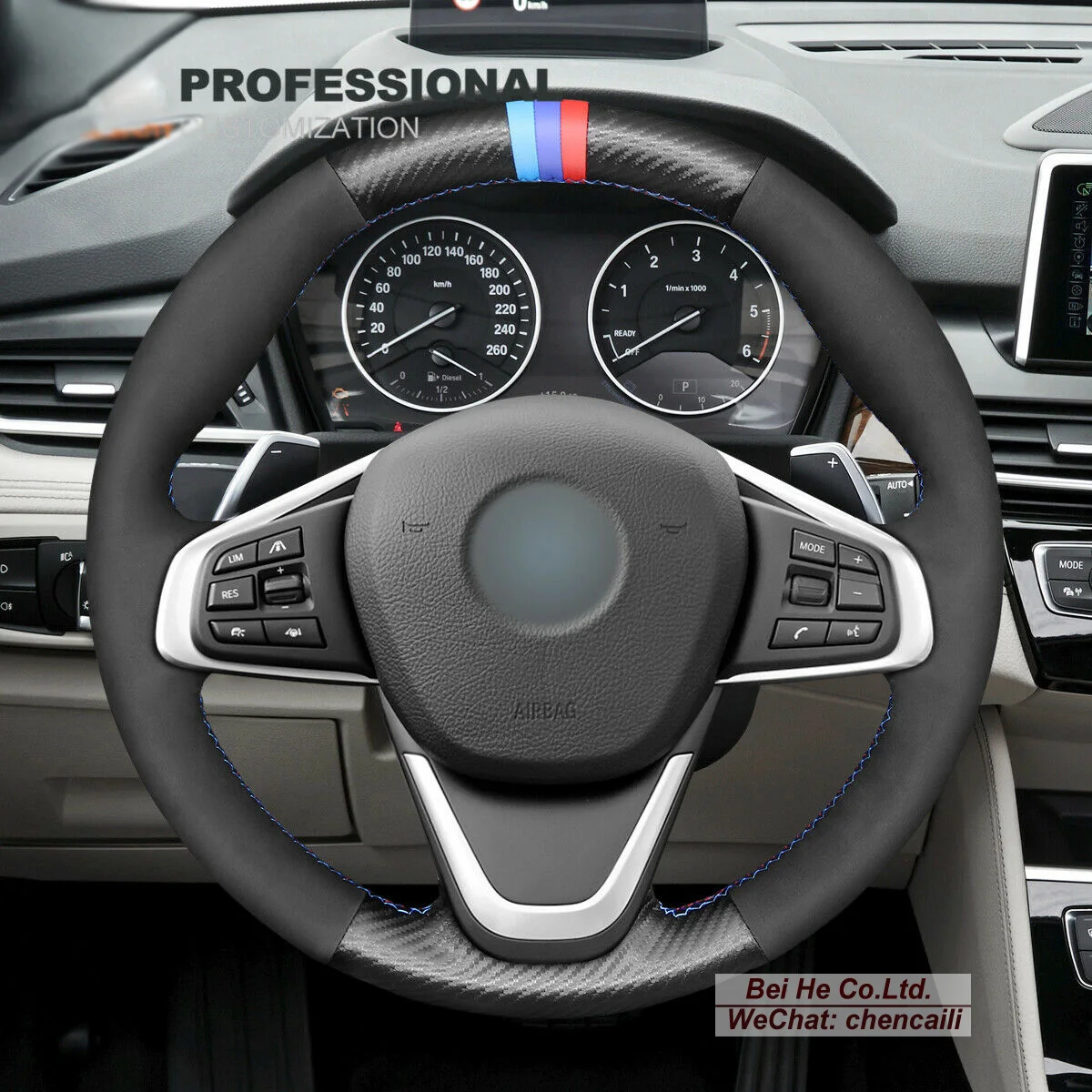 Customized Non-slip Black PU Carbon Fiber Suede Car Steering Wheel Cover for BMW X1 F48 X2 F39 2016
Customized Non-slip Black PU Carbon Fiber Suede Car Steering Wheel Cover for BMW X1 F48 X2 F39 2016