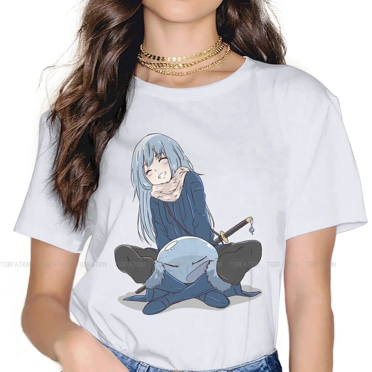 Милые женские футболки Rimuru с надписью «It Time I Get Reincarnated as a Slime Veldora Shion», винтажная Женская хлопковая одежда в стиле аниме
Милые женские футболки Rimuru с надписью «It Time I Get Reincarnated as a Slime Veldora Shion», винтажная Женская хлопковая одежда в стиле аниме
